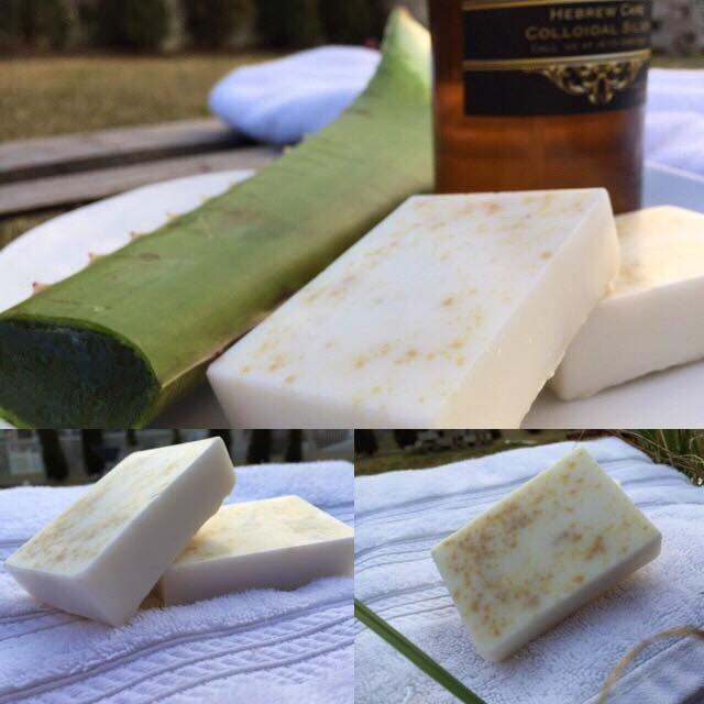 Jumbo Vegan & Kosher Colloidal Silver Aloe Vera and Oatmeal Bar Face  Lift Bar Hebrew Care