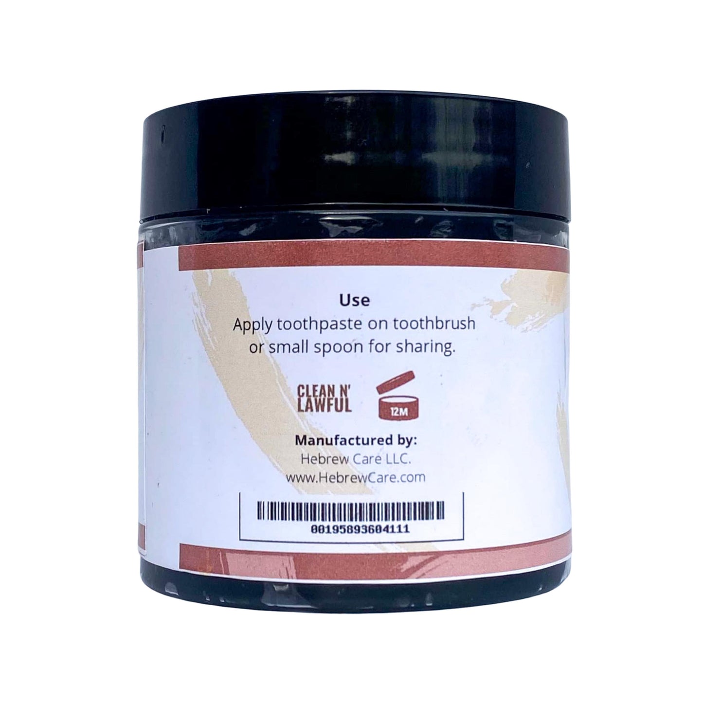All Natural Black Charcoal Whitening Toothpaste, w/Colloidal Silver, clove, peppermint and more