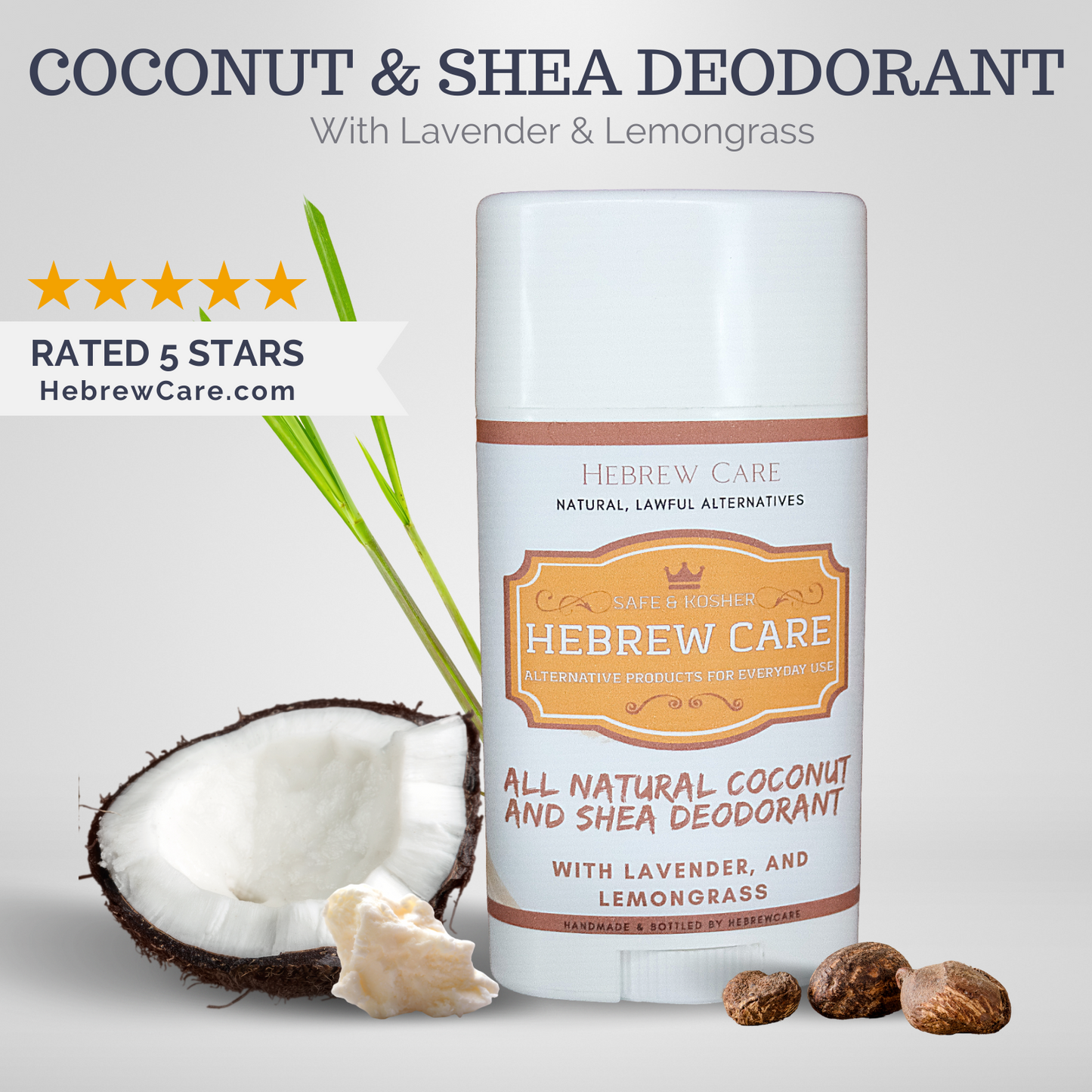 All Natural Coconut and Shea Deodorant with Lavender, and Lemongrass